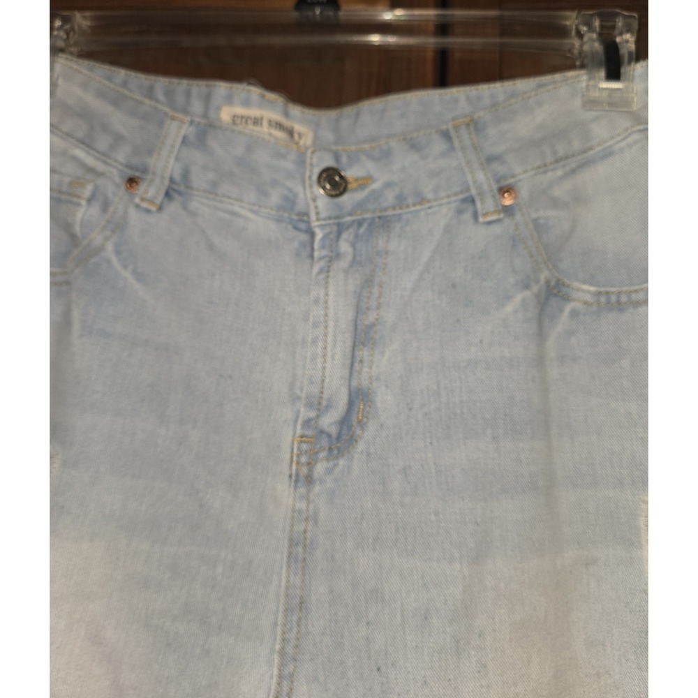 Great Smoky Los Angeles Women's Blue Jeans Pants Distressed Raw Hem High Rise 9